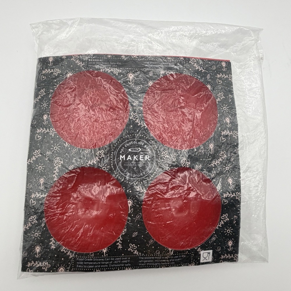 Hot Chocolate Bomb Maker Silicone Mold 4 Cavity 2‎ Inch Spheres BENNKAI